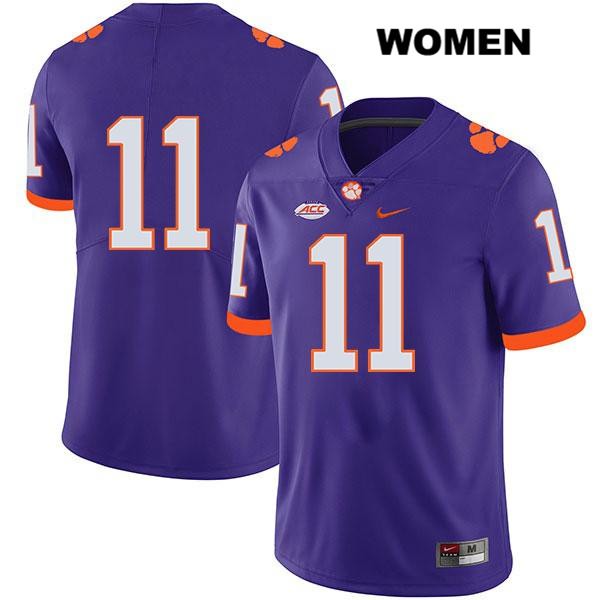 Women's Clemson Tigers #11 Isaiah Simmons Stitched Purple Legend Authentic Nike No Name NCAA College Football Jersey TDQ7346OH